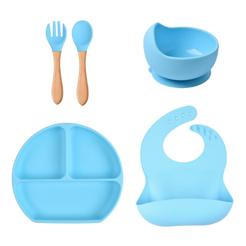 Set 5 Dụng Cụ Ăn Cho Bé Bằng Silicon