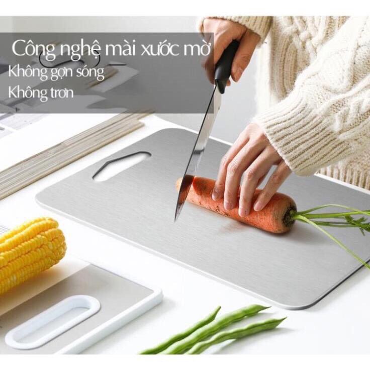 Thớt Inox 304 Kháng Khuẩn Cao Cấp 2 Mặt 33x23cm