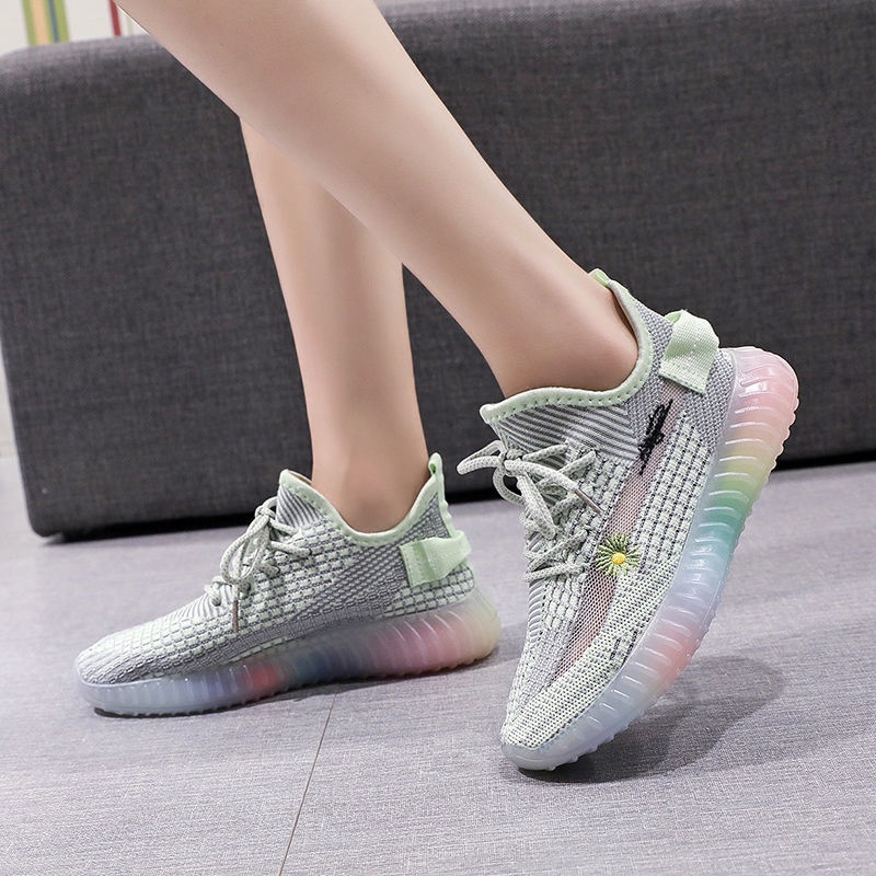 ☢Coconut Shoes Nữ mùa hè 2021 thoáng khí bay dệt kim New Gypsophila Sneakers Mesh Wild Student Giày hợp thời trang Hàn Q