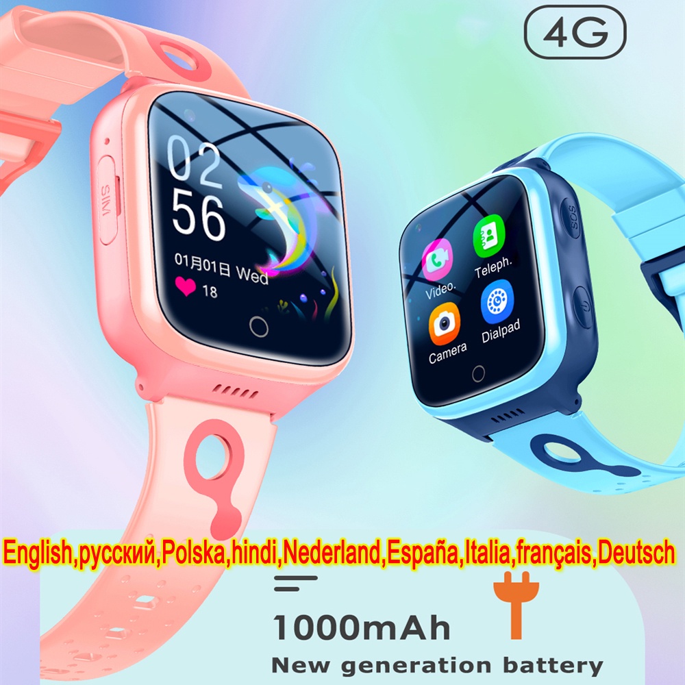 Đồng Hồ Thông Minh K9 4G Pin 1000Mah Định Vị GPS Wifi Có Chức Năng Nghe Gọi Kèm Phụ Kiện Cho Bé