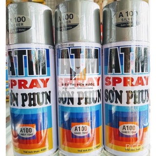 (Chính Hãng) Sơn Xịt Bạc Ánh Kim ATM A100
