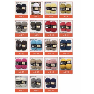 Màu 1 đến 20 Milk cotton 125gr loại 1