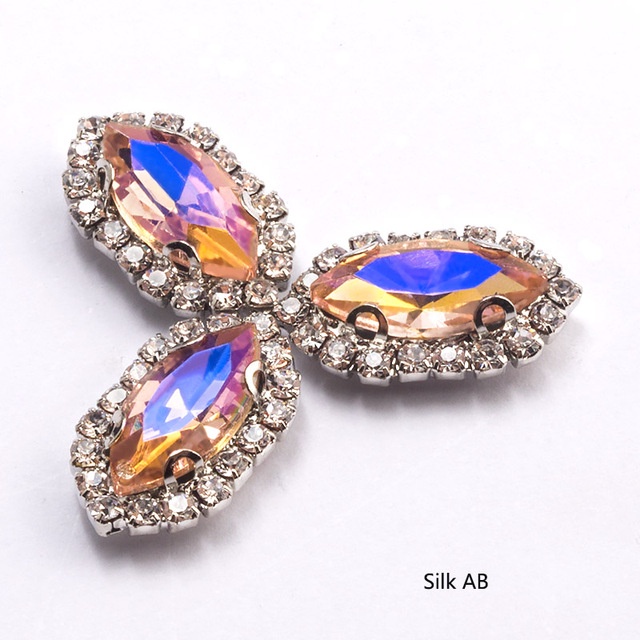 Hạt Pha Lê Nhiều Màu Kích Thước 7x15mm Dùng Trang Trí Túi Xách / Quần Áo DIY