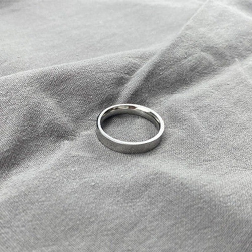 Nhẫn nam nữ bạc thời trang Plain Ring Bản Nhỏ Mỏng Kuu Clothes Basic Unisex đơn giản Titan không gỉ - Plain Ring Bản Nhỏ