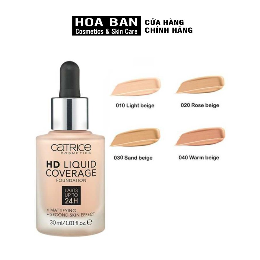Kem nền kiềm dầu Catrice HD 24h Liquid Coverage Foundation che phủ tốt đủ tone | BigBuy360 - bigbuy360.vn