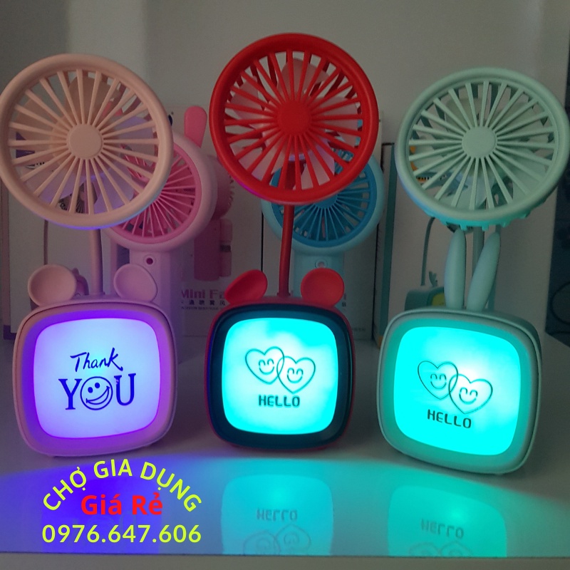 Quạt Tích Điện Mini Để Bàn Siêu Dễ Thương