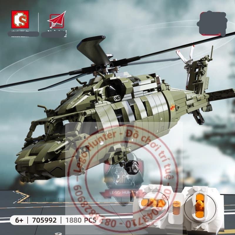 Nonlego Sembo 705992 Army Z 20 Attack Helicopter bộ lắp ráp máy bay trực thăng