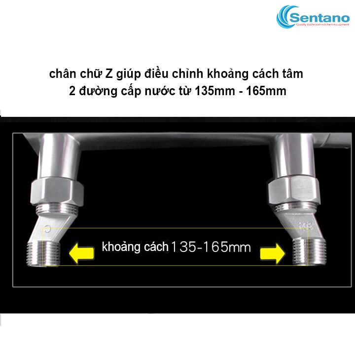 [TOÀN BỘ INOX KHÔNG XI MẠ] Sen cây tắm đứng SENTANO STN104 NÓNG LẠNH kiểu TRÒN inox 304 màu bạc mờ