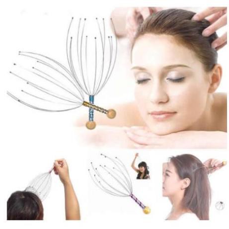 Cây massage đầu hình bạch tuộc 12 châm cứu thư giãn