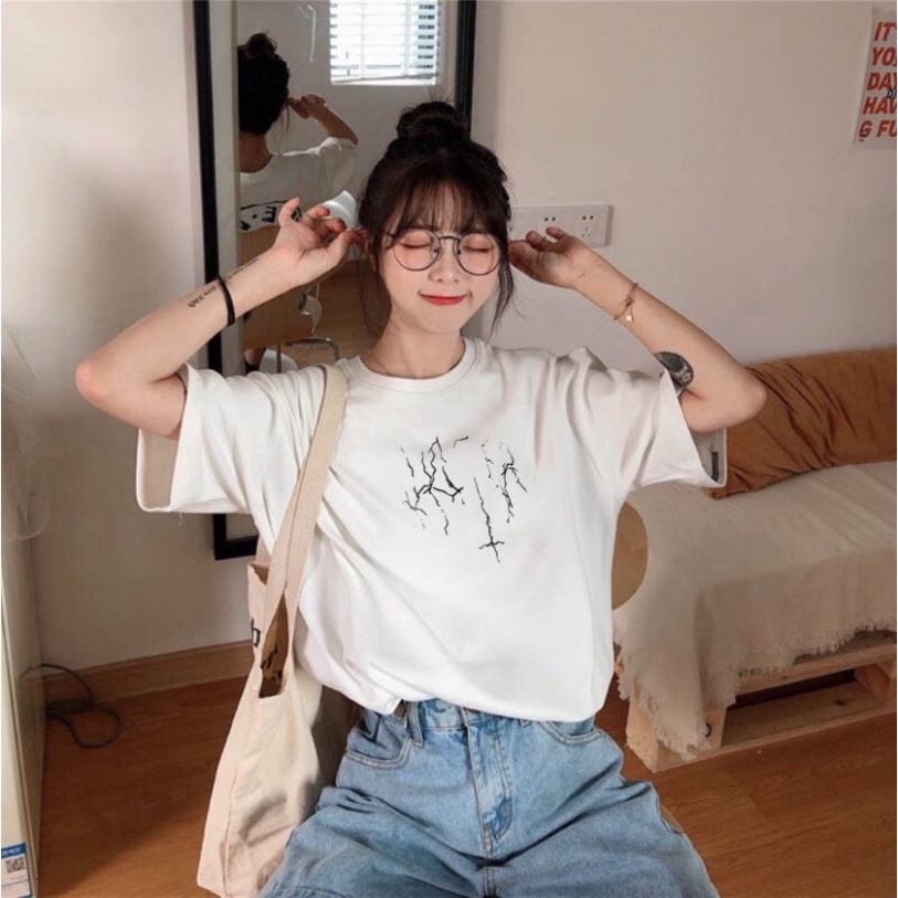 Áo thun nam nữ unisex tay lỡ, áo phông cotton form rộng oversize streetwear TS01