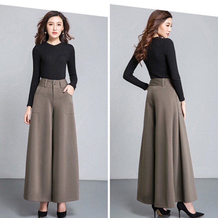 Quần suông ống rộng nữ lưng cao kéo dài chân che khuyết điểm tốt LN02 | BigBuy360 - bigbuy360.vn