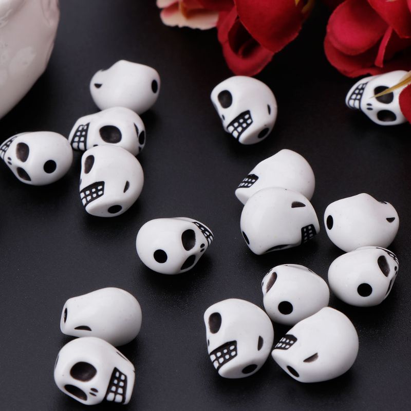 Set 60 Hạt Cườm Hình Đầu Lâu Dùng Làm Trang Sức DIY