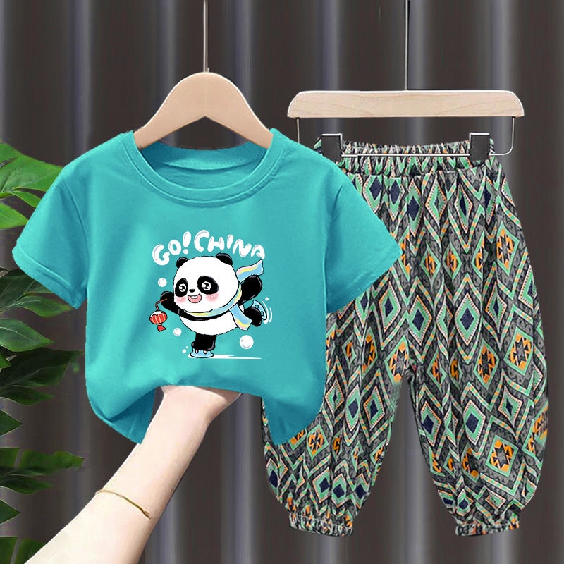 Set Áo Thun Tay Ngắn + Quần Dài Thời Trang Cho Bé