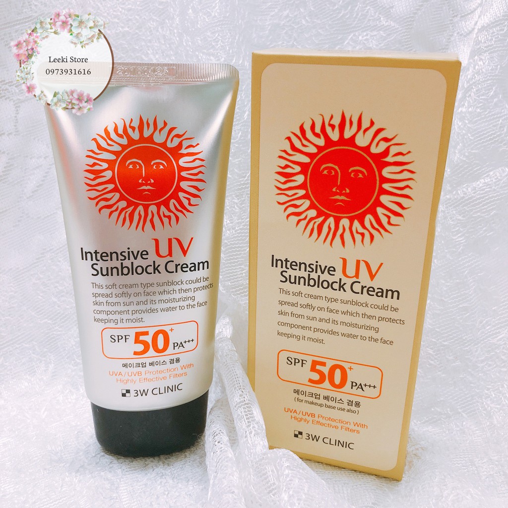 Kem Chống nắng 3W Clinic Intensive UV Sunblock Cream SPF 50+ PA+++