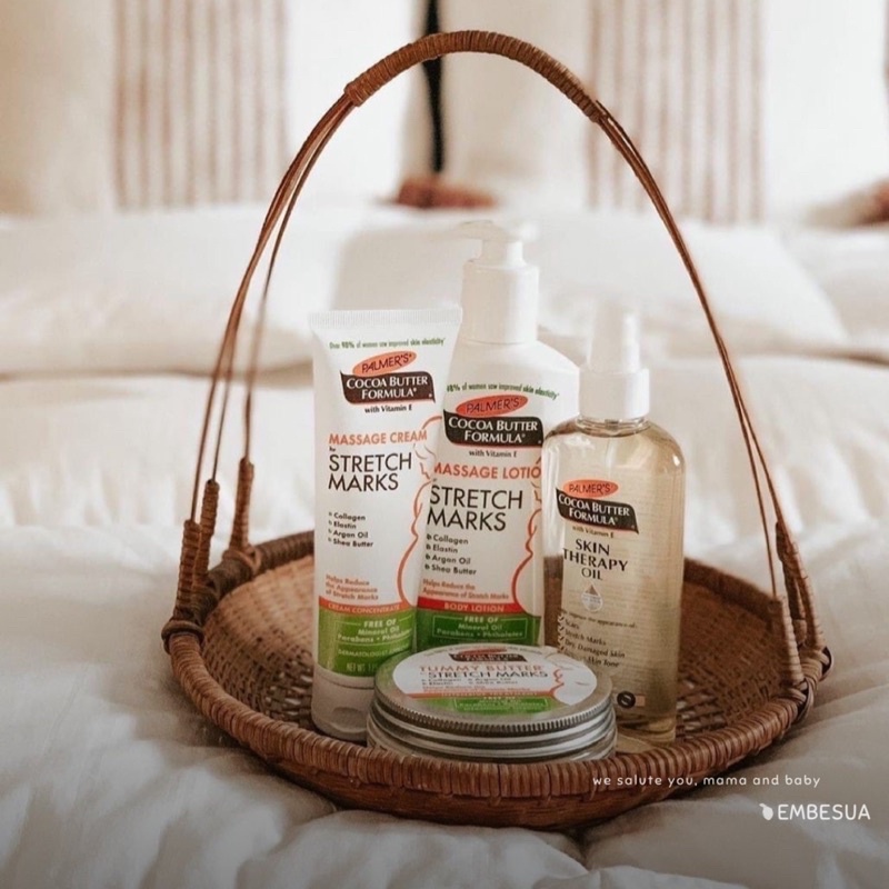 Palmer's | KEM NGĂN NGỪA VÀ GIẢM RẠN DA COCOA BUTTER FORMULA MASSAGE CREAM FOR STRETCH MARKS 125g | MADE IN USA