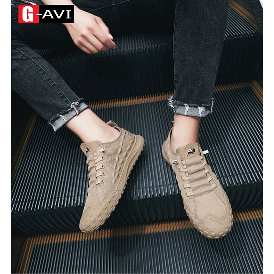 Giày lười nam cao cấp dập vân cá sấu phong cách cá tính, trẻ trung mẫu hot trend 2021 AVi398 | BigBuy360 - bigbuy360.vn