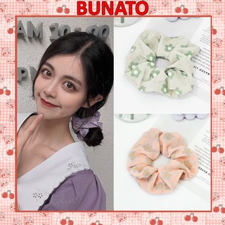 Cột tóc vải scrunchies hàn quốc họa tiết hoa cực đẹp SC04