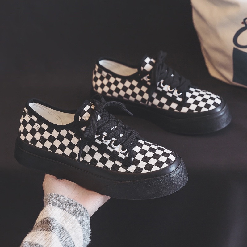 Giày vải canvas độn đế chất siêu đẹp fullbox hàng QCL1