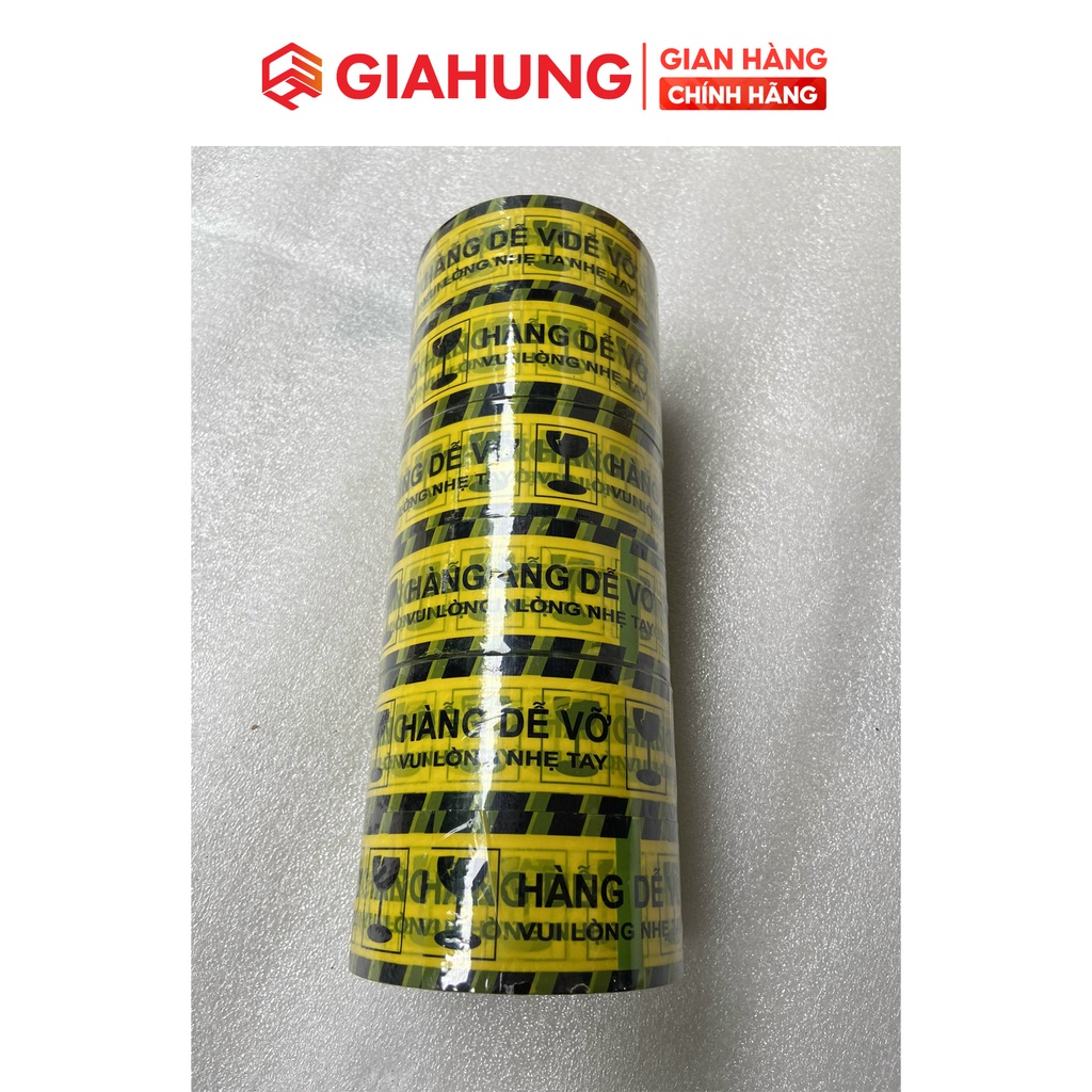 Băng dính Hàng Dễ Vỡ niêm phong đóng hàng cảnh báo vận chuyển 100Y/cuộn - GIAHUNGPRO