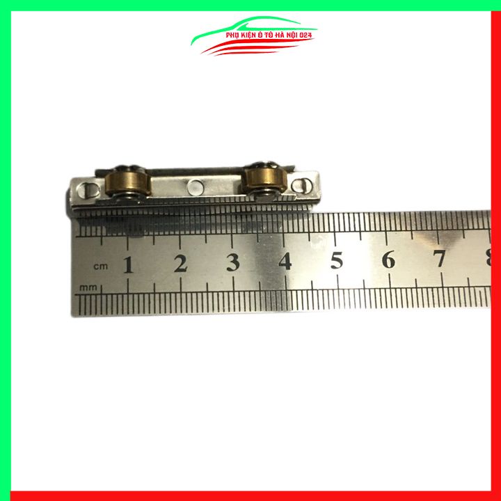 Bánh xe lùa tủ kính, con lăn trượt cửa tủ kính dày 5mm bằng đồng kép 22mm