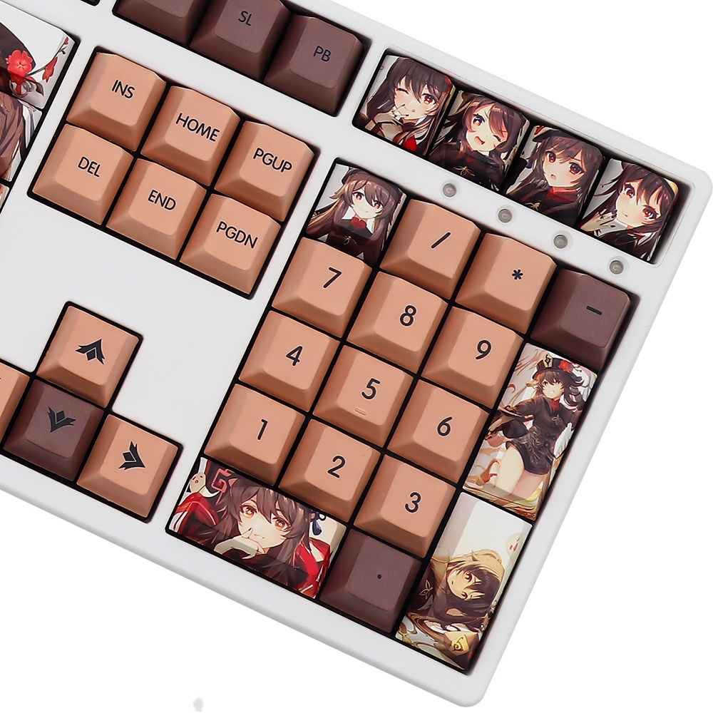 Genshin Impact Hutao Keycap Cherry Profile Nút bàn phím in hình chủ đề game HuTao Keycaps