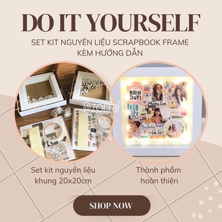 Set kit nguyên liệu khung ảnh scrapbook