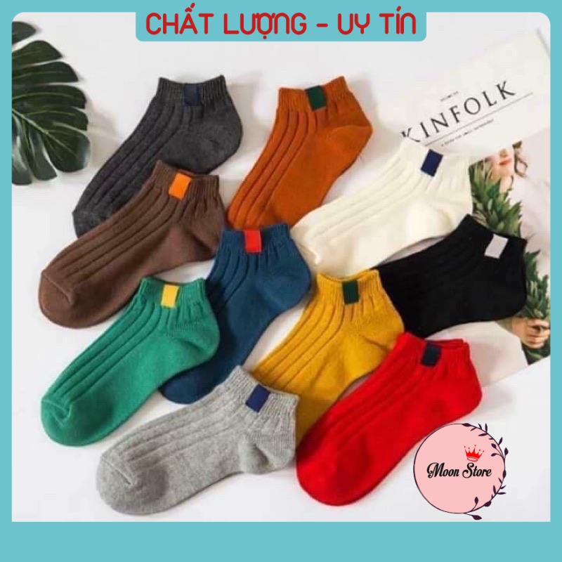 Tất, Vớ nữ cổ ngắn Vintage 7 màu phong cach Hàn Quốc