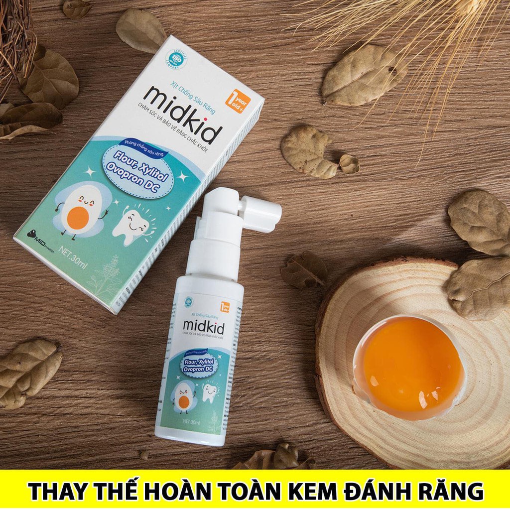 Xịt chống sâu răng midkid giải pháp phòng ngừa sâu sún mủn răng ở trẻ nhỏ thay thế kem đánh răng - Chai xịt 30ml