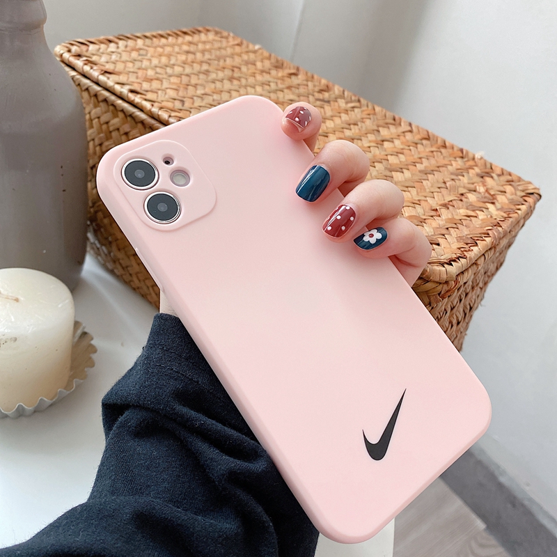 Ốp điện thoại mềm màu kẹo ngọt họa tiết logo Nike cho IPhone 11 Pro Xs Max XR 7 Plus 8 6s 6 SE 2020