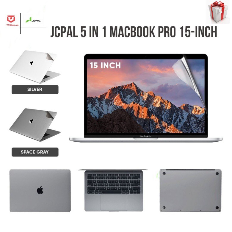 Dán 5 in1 Jcpal cho Macbook Pro 15 icnh ( Đời 2016 -2021)
