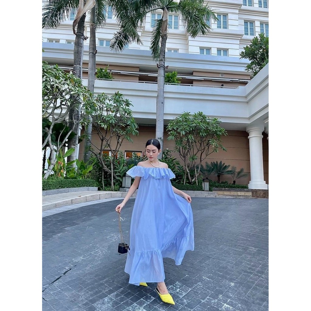 ĐẦM MAXI BẸT VAI BÈO NGỰC (KÈM VIDEO HÌNH THẬT) | BigBuy360 - bigbuy360.vn