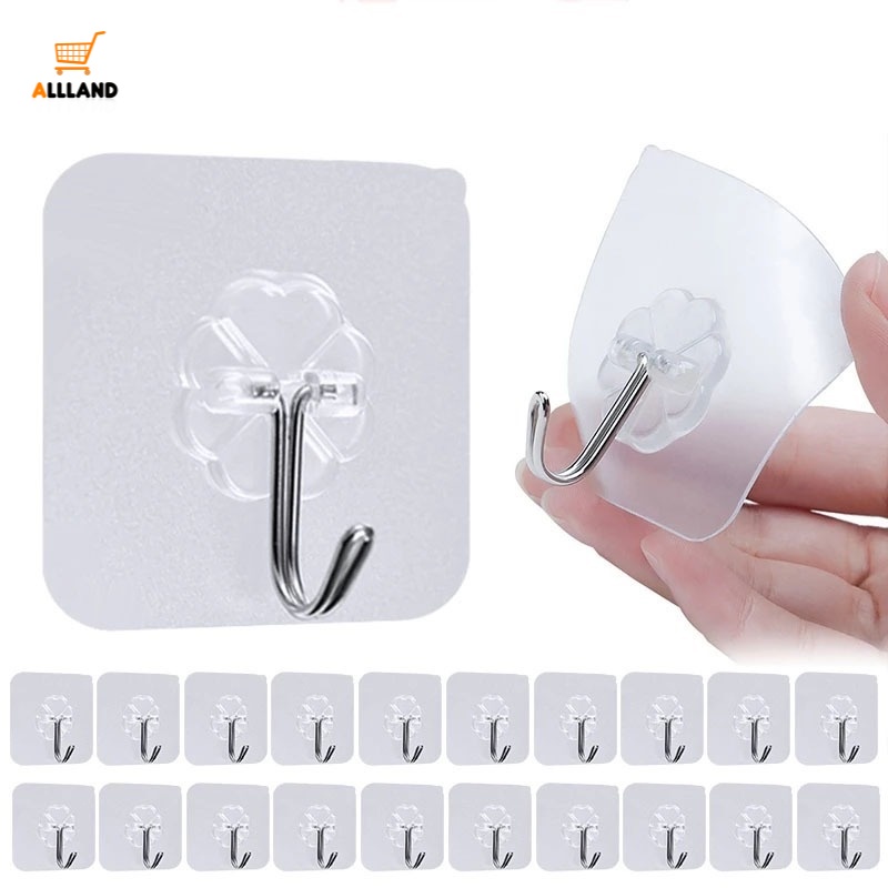 Móc Dán Tường Trong Suốt Chịu Lực Tốt 6*6cm Tiện Dụng