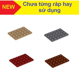 Đồ chơi xếp hình Lego Gạch lẻ Plate 4x6 Reddish Brown - Dark Tan - Dark Bluish Gray - Black