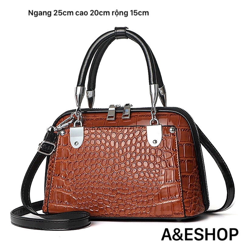 Túi Xách Nữ Da Bò Dập Vân Cá Sấu Cao Cấp Rẻ Đẹp - A&ESHOP 90980