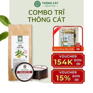 Combo trĩ THÔNG CÁT trà trĩ thảo mộc túi lọc kem bôi hỗ trợ trĩ nội, trĩ ngoại, táo bón, co búi trĩ nhanh
