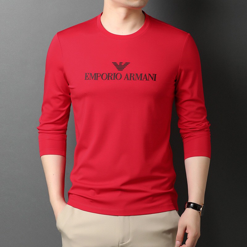 Áo thun tay dài Men194 vải coton dày dặn, mềm mịn, co dãn - form regular - TD EMPORIO ARMANI