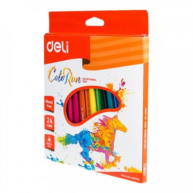 Hộp bút chì 24 màu Color Run Deli C00120