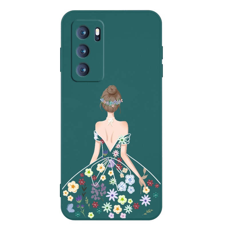 Ốp Điện Thoại TPU Silicon Mềm Họa Tiết Hoa Có Dây Đeo Cho oppo reno 6 4G reno 6 5G reno 7