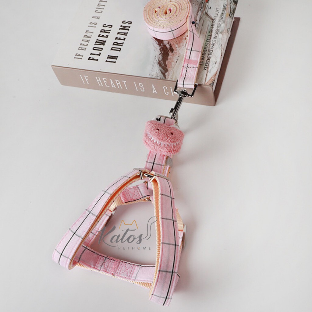 Dây dắt yếm khủng long cho chó mèo