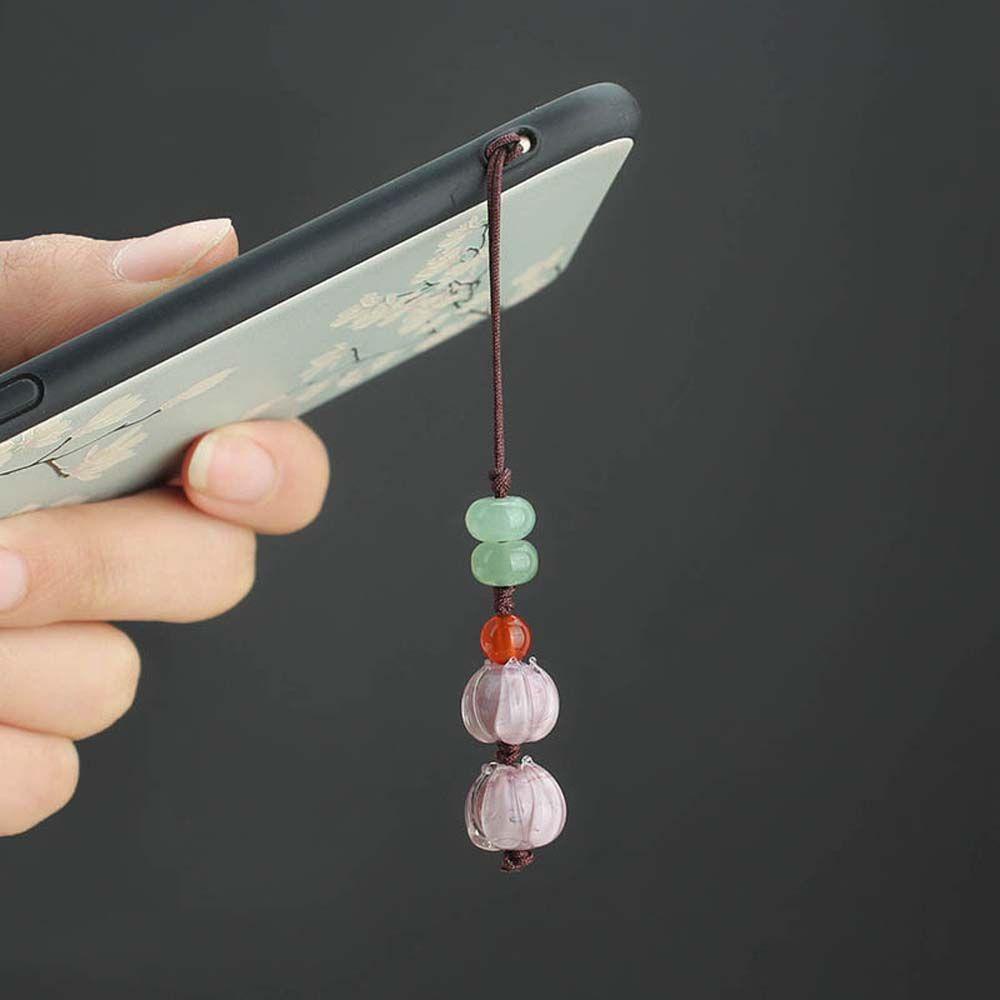Dây Đeo Điện Thoại / Móc Chìa Khóa / Điện Thoại Họa Tiết Hoa Lan Tráng Men Xinh Xắn