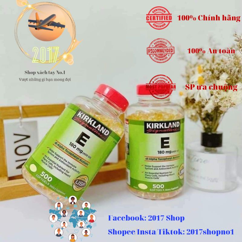 Vitamin E Mỹ Kirkland 500 viên