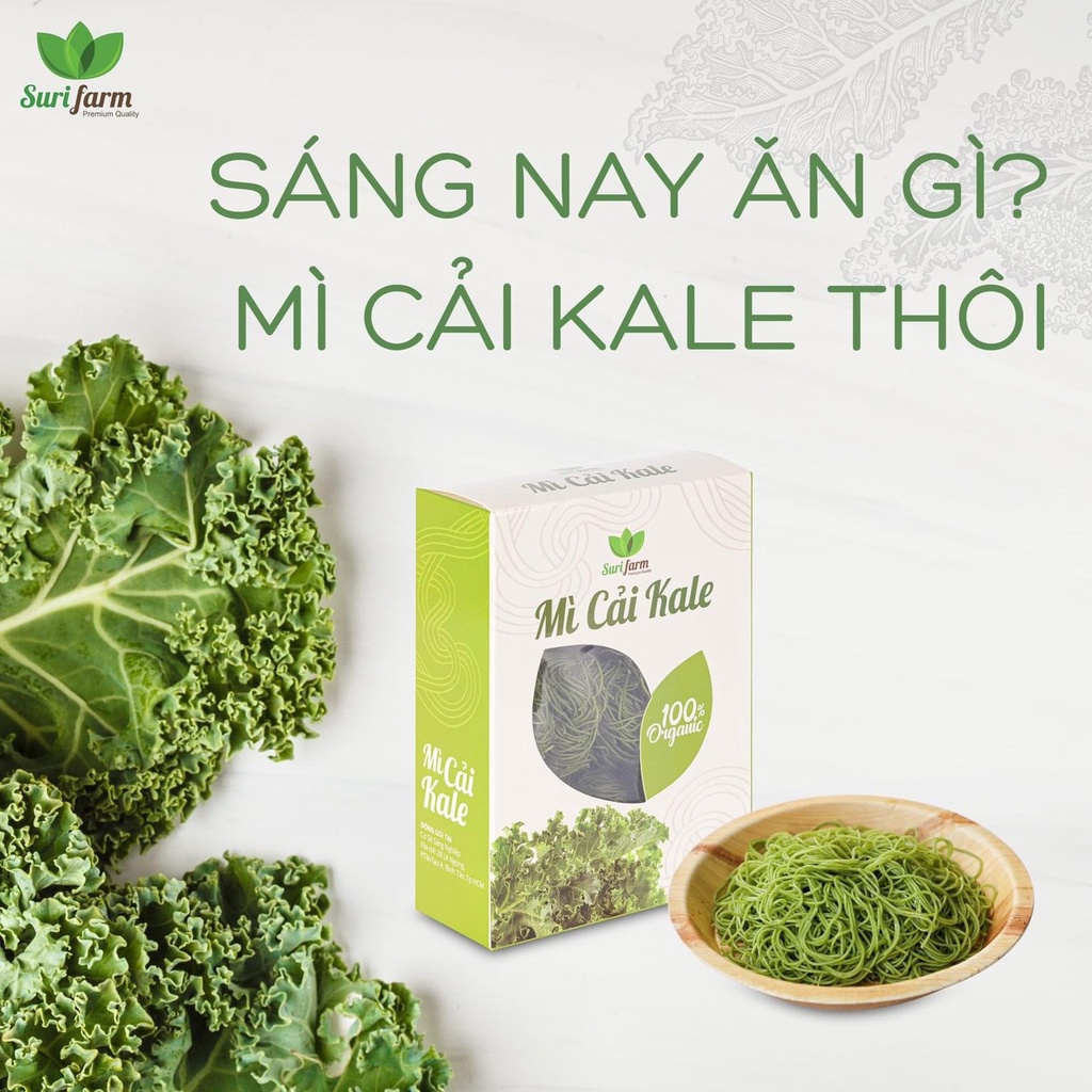 Mì Cải Kale Hữu Cơ SuriFarm⚡FREESHIP⚡Mì Ăn Kiêng.Giảm Cân.Mì Cho Bé Ăn Dặm.Giàu Chất Xơ