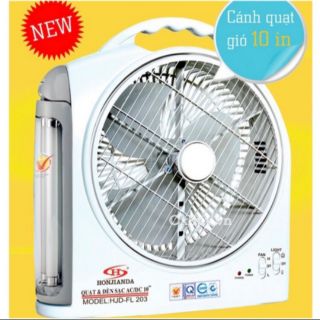 Quạt sạc tích điện 2 bình , 2 tuýp đèn led honjianda hjd 203