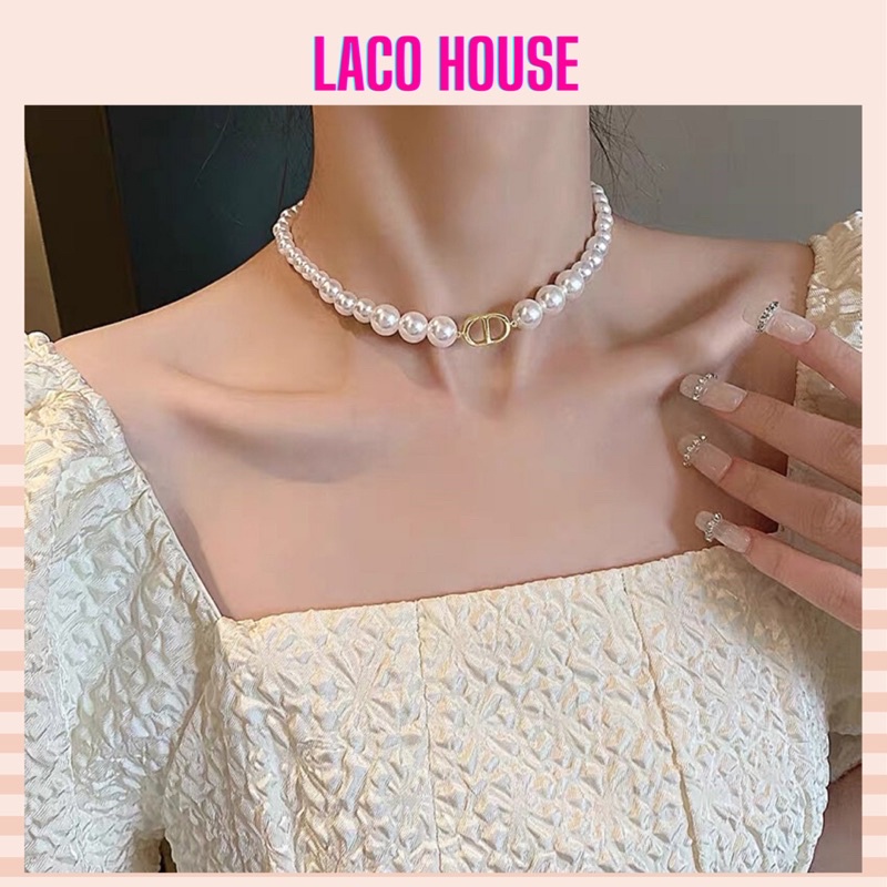 (Hàng cao cấp) Vòng cổ nữ DI OR dáng chocker phối ngọc trai J95