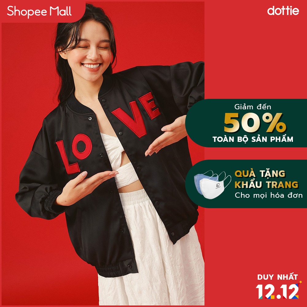 DOTTIE - Áo Khoác Bomber Thêu Chữ T0189