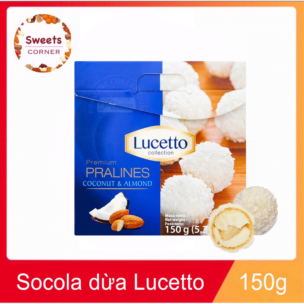 Socola dừa Lucetto Pralines Coconut Almond 150g