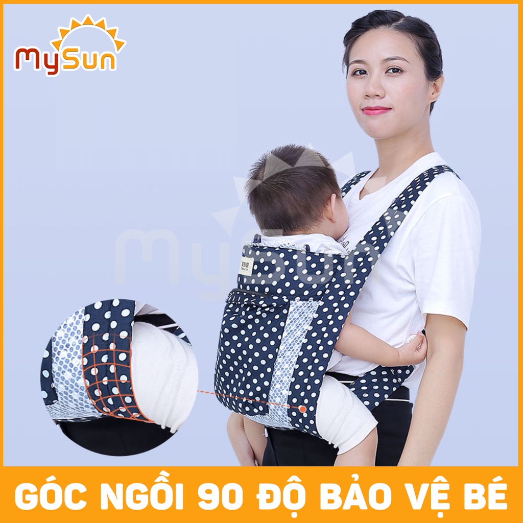 Đai địu vải cho em bé sơ sinh trẻ em 3 - 36 tháng tuổi ngồi có chùm đầu chính hãng MySun