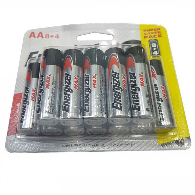 Combo 2 Vỉ Pin AA Energizer Max E91BP8+4 Hàng Chính Hãng Vỉ 12 Viên