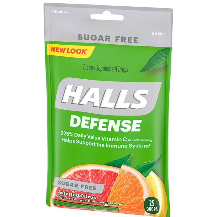 Kẹo ngậm ho và viêm họng Halls Sugar Free - Assorted Citrus