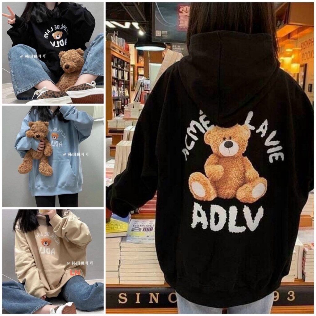 Áo Hoodie ADLV Form Unisex Hàn Quốc Tay Phồng Thung Có Nón Mũ - Kiểu khoác Nỉ Cặp Đôi Nam Nữ Couple - FREESHIP ĐẸP